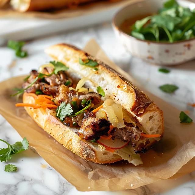 Grill Pork Bahn Mi Sandwich