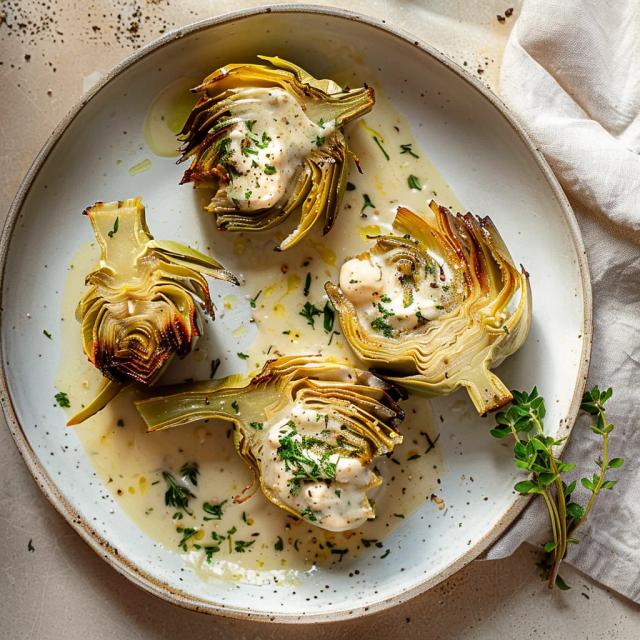 Stuffed Artichokes With Hollandaise Sauce