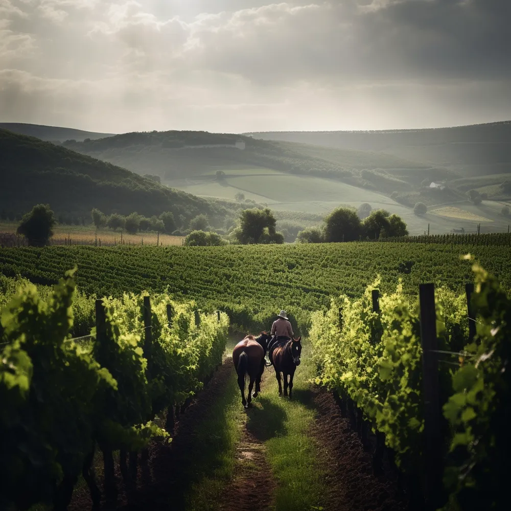 Natural wine usually employs organic and biodynamic practices in the vineyards (Photo: Midjourney, Prompt by Sylvia Ba)