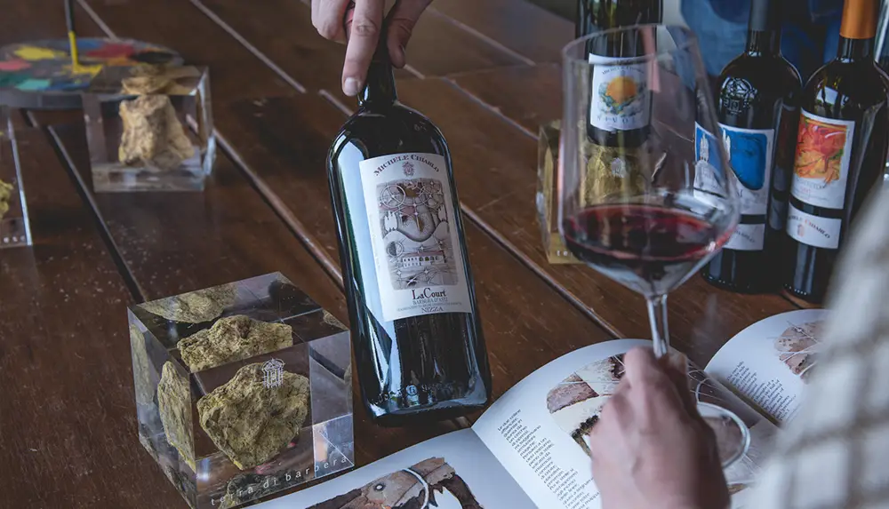 A bottle of Barbera wine (credit: www.michelechiarlo.it)