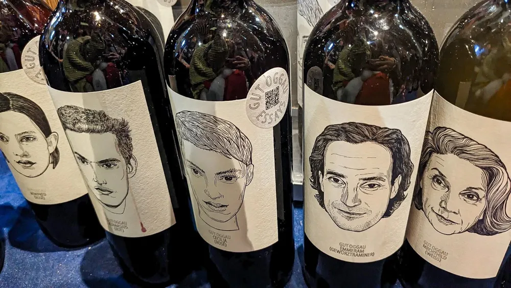 Wines of Gut Oggau at a wine tasting (Photo: Sylvia Ba)