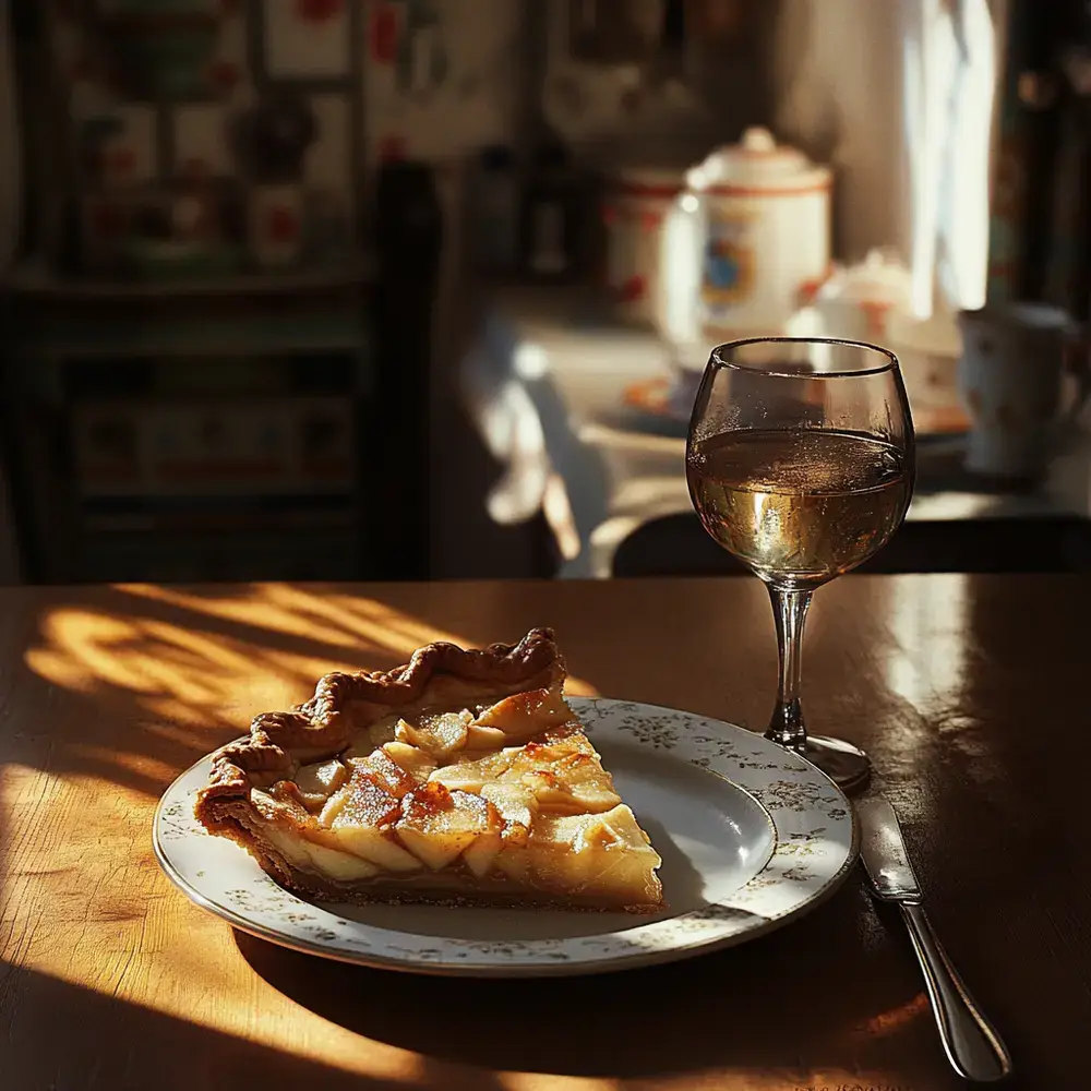 Apple pie with a late harvest Gewurztraminer (Photo: Midjourney)