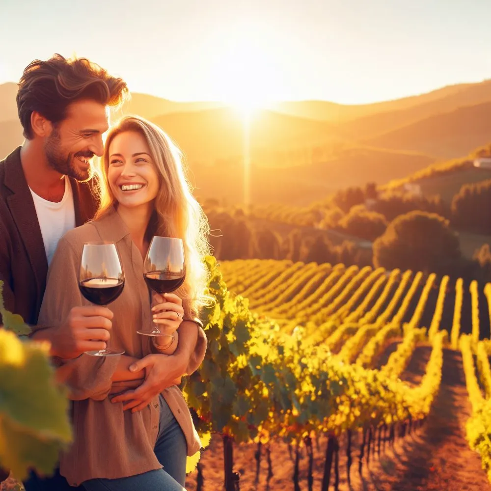 A good vintage leads to happy wine lovers. (Credit: DallE) 