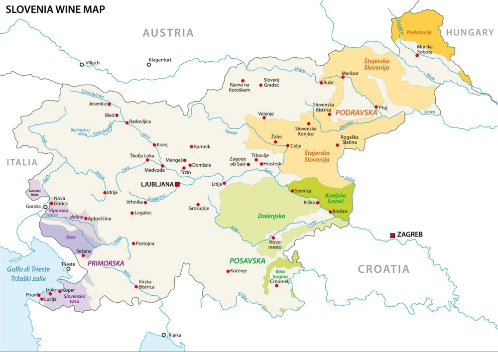 Slovenia has three main wine growing regions, each offering a unique style of wine. (lesniewski/stock.adobe.com)