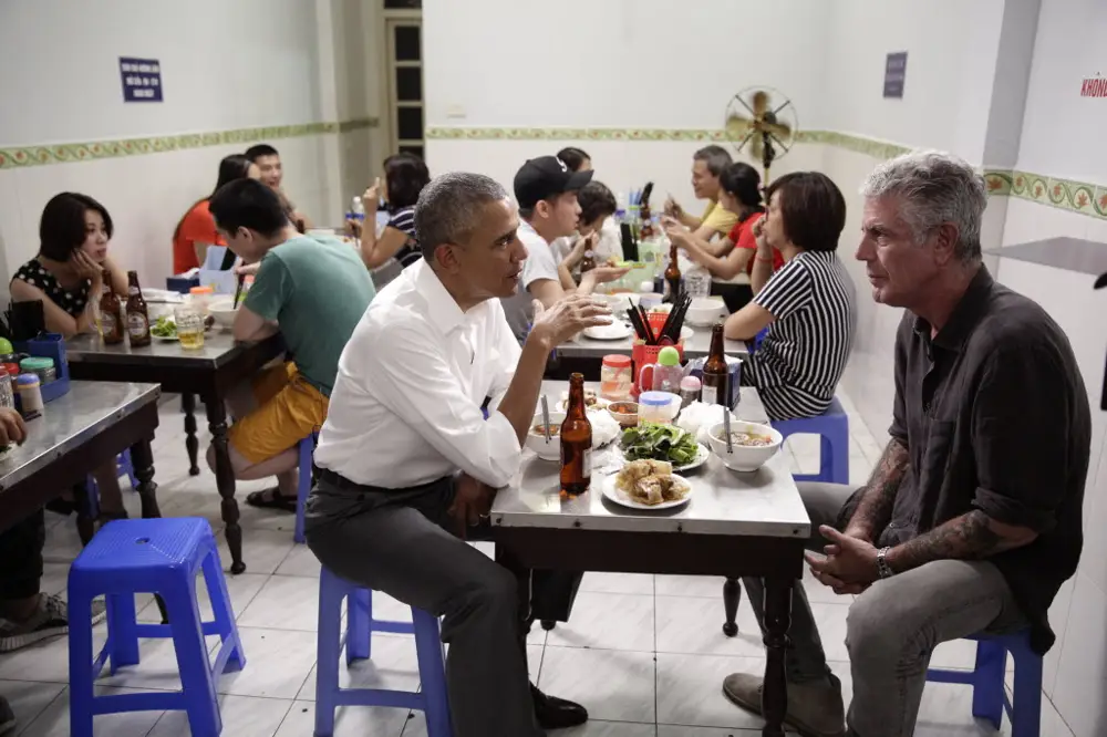 Bourdain shared his love for simple Vietnamese food with Barack Obama. Photo: U.S. National Archives / Public Domain