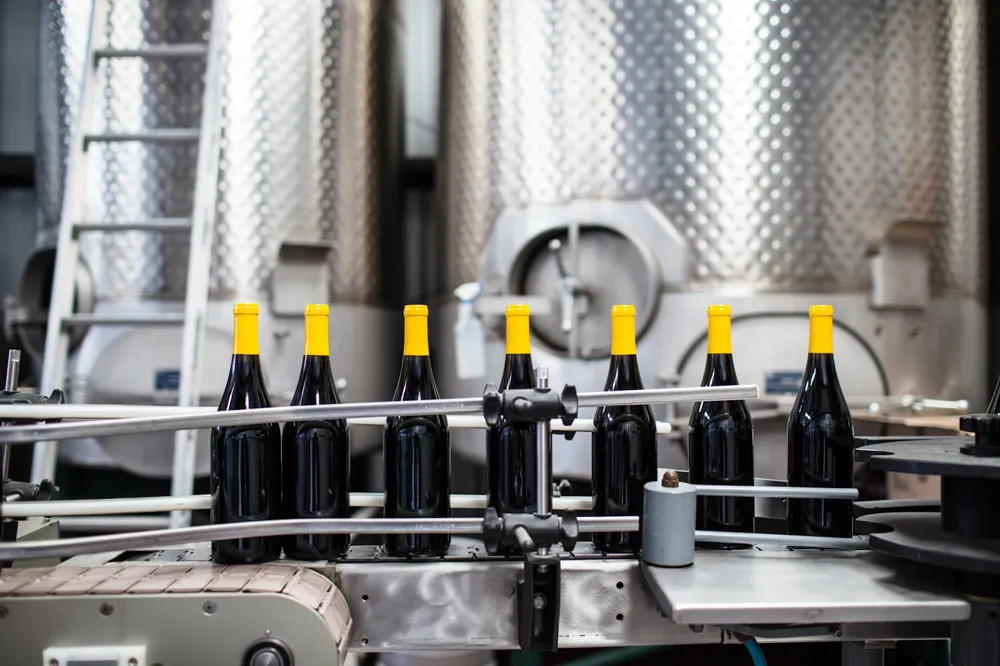 Bottling wines is a delicate process that ensures high quality wine reaches your glass! (Photo by<a href="https://unsplash.com/@vindemia?utm_content=creditCopyText&amp;utm_medium=referral&amp;utm_source=unsplash"> Vindemia Winery</a> on<a href="https://unsplash.com/photos/black-glass-bottles-on-stainless-steel-rack-wGk29doZtpQ?utm_content=creditCopyText&amp;utm_medium=referral&amp;utm_source=unsplash"> Unsplash</a>)