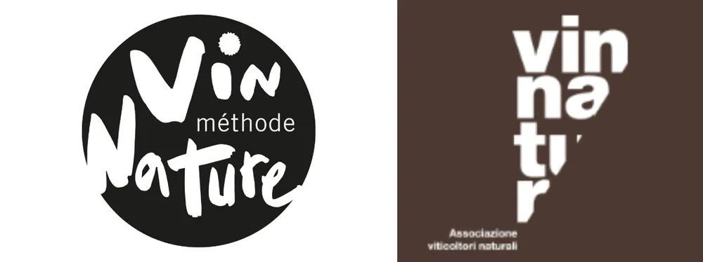 The leading natural winemaker associations’ logos (Photo: Vin Méthode Nature, right:VinNatur)