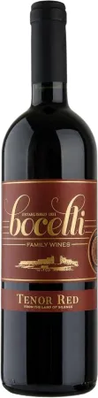 Bottle of Bocelli Tenor Redwith label visible