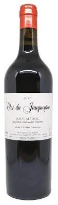 Bottle of Clos du Jaugueyron Haut-Medocwith label visible