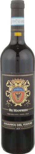 Bottle of Terre degli Svevi Re Manfredi Aglianico del Vulturewith label visible