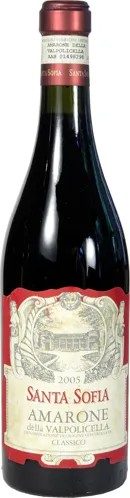 Bottle of Santa Sofia Amarone Della Valpolicella Classicowith label visible