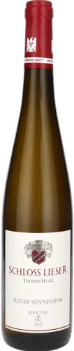 Bottle of Schloss Lieser Juffer Sonnenuhr Riesling GGwith label visible