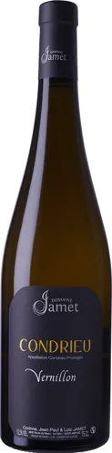 Bottle of Domaine Jamet Condrieu Vernillonwith label visible