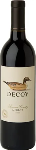Bottle of Decoy Sonoma County Merlotwith label visible