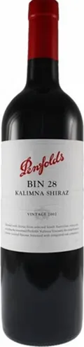 Bottle of Penfolds Bin 28 Kalimna Shirazwith label visible