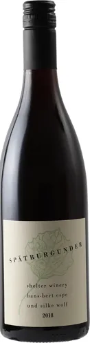 Bottle of Shelter Winery Spätburgunder from search results