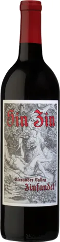 Bottle of Alexander Valley Vineyards Sin Zin Zinfandelwith label visible