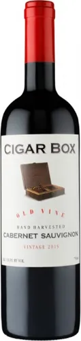 Bottle of Cigar Box Old Vine Cabernet Sauvignonwith label visible