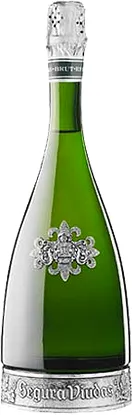Bottle of Segura Viudas Cava Reserva Heredad Brutwith label visible