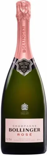 Bottle of Bollinger Rosé Brut Champagnewith label visible