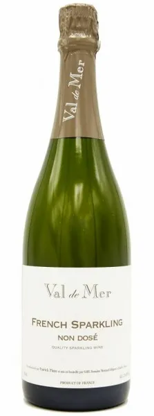 Bottle of Patrick Piuze Val de Mer French Sparkling Non Doséwith label visible