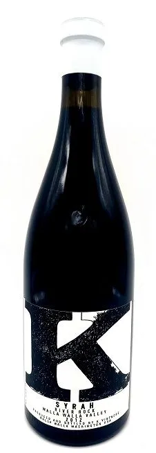 Bottle of K Vintners River Rock Syrahwith label visible