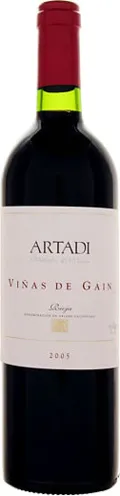 Bottle of Artadi Viñas de Gainwith label visible