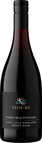 Bottle of Siduri Sierra Mar Vineyard Pinot Noirwith label visible