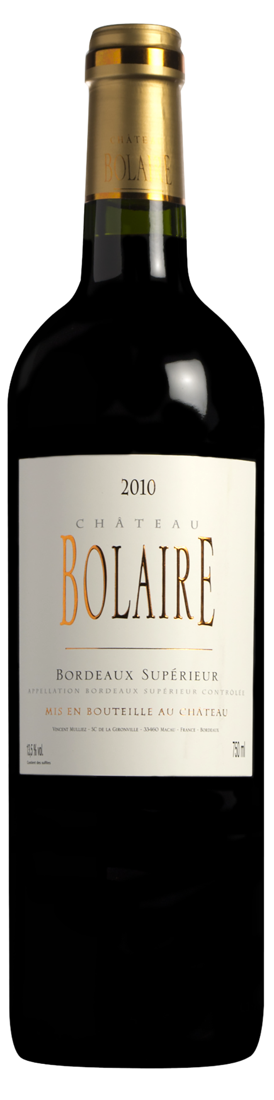 Bottle of Château Bolaire Bordeaux Supérieur from search results