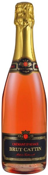 Bottle of Joseph Cattin Crémant d'Alsace Brut Roséwith label visible