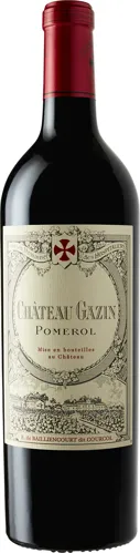 Bottle of Château Gazin Pomerolwith label visible