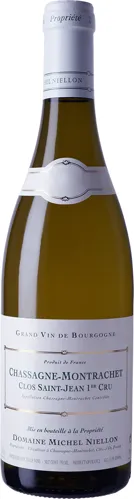 Bottle of Domaine Michel Niellon Chassagne-Montrachet 1er Cru 'Clos Saint-Jean' Blancwith label visible