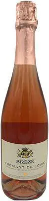 Bottle of Château de Brézé Crémant de Loire Roséwith label visible