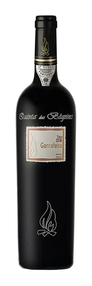 Bottle of Quinta das Bágeiras Garrafeira Tintowith label visible