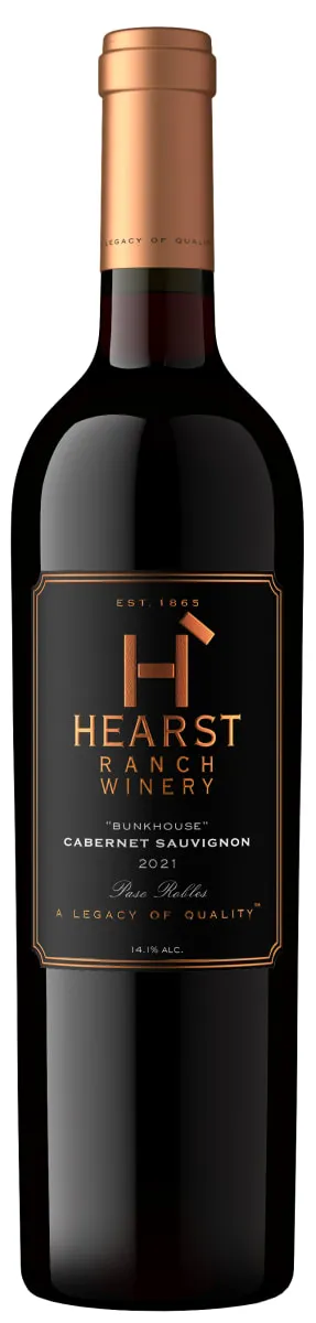 Bottle of Hearst Ranch Bunkhouse Cabernet Sauvignonwith label visible