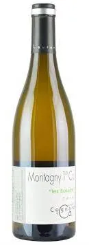 Bottle of Domaine Laurent Cognard Montagny Premier Cru 'Les Bassets'with label visible