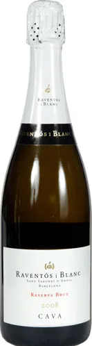 Bottle of Raventós i Blanc Blanc de Blancs Brutwith label visible