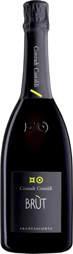 Bottle of Contadi Castaldi Franciacorta Brutwith label visible