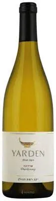 Bottle of Golan Heights Winery Yarden Odem Organic Vineyard Chardonnaywith label visible