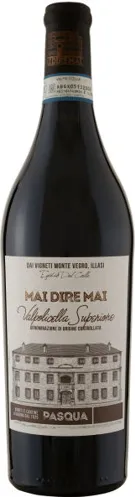 Bottle of Pasqua Vigneti e Cantine Mai Dire Mai Valpolicella Superiorewith label visible