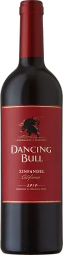 Bottle of Dancing Bull Zinfandelwith label visible