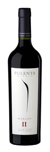 Bottle of Pulenta Estate La Flor Red Blendwith label visible