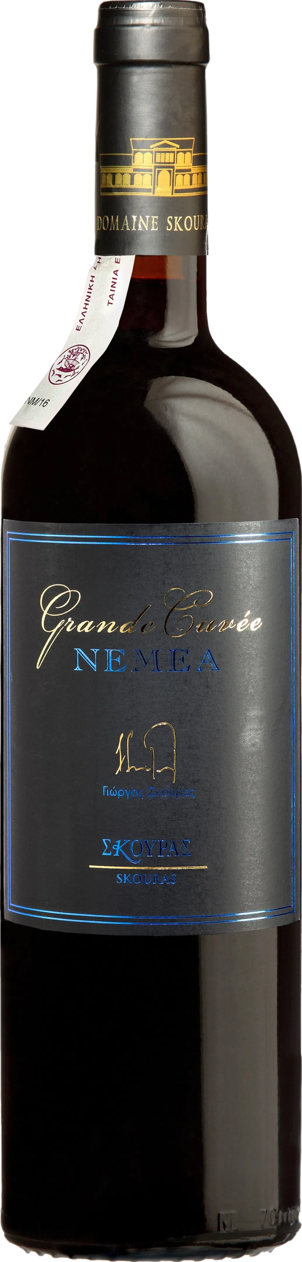 Bottle of Skouras Grande Cuvée Nemeawith label visible