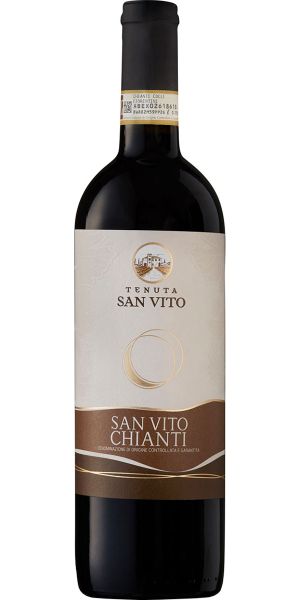 Bottle of Tenuta San Vito Chiantiwith label visible