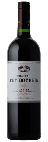 Bottle of Château Puy Boyrein Graves Rougewith label visible
