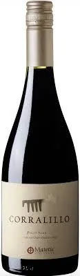 Bottle of Matetic Corralillo Pinot Noirwith label visible