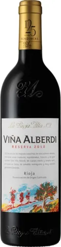 Bottle of La Rioja Alta Viña Alberdi Reservawith label visible