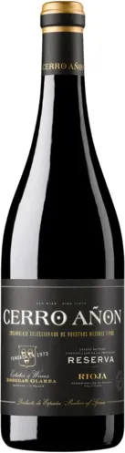 Bottle of Bodegas Olarra Cerro Añon Reserva Riojawith label visible