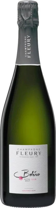 Bottle of Fleury Boléro Extra Brut Champagnewith label visible