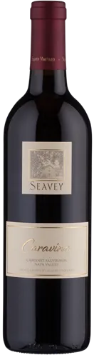Bottle of Seavey Vineyard Caravina Cabernet Sauvignonwith label visible